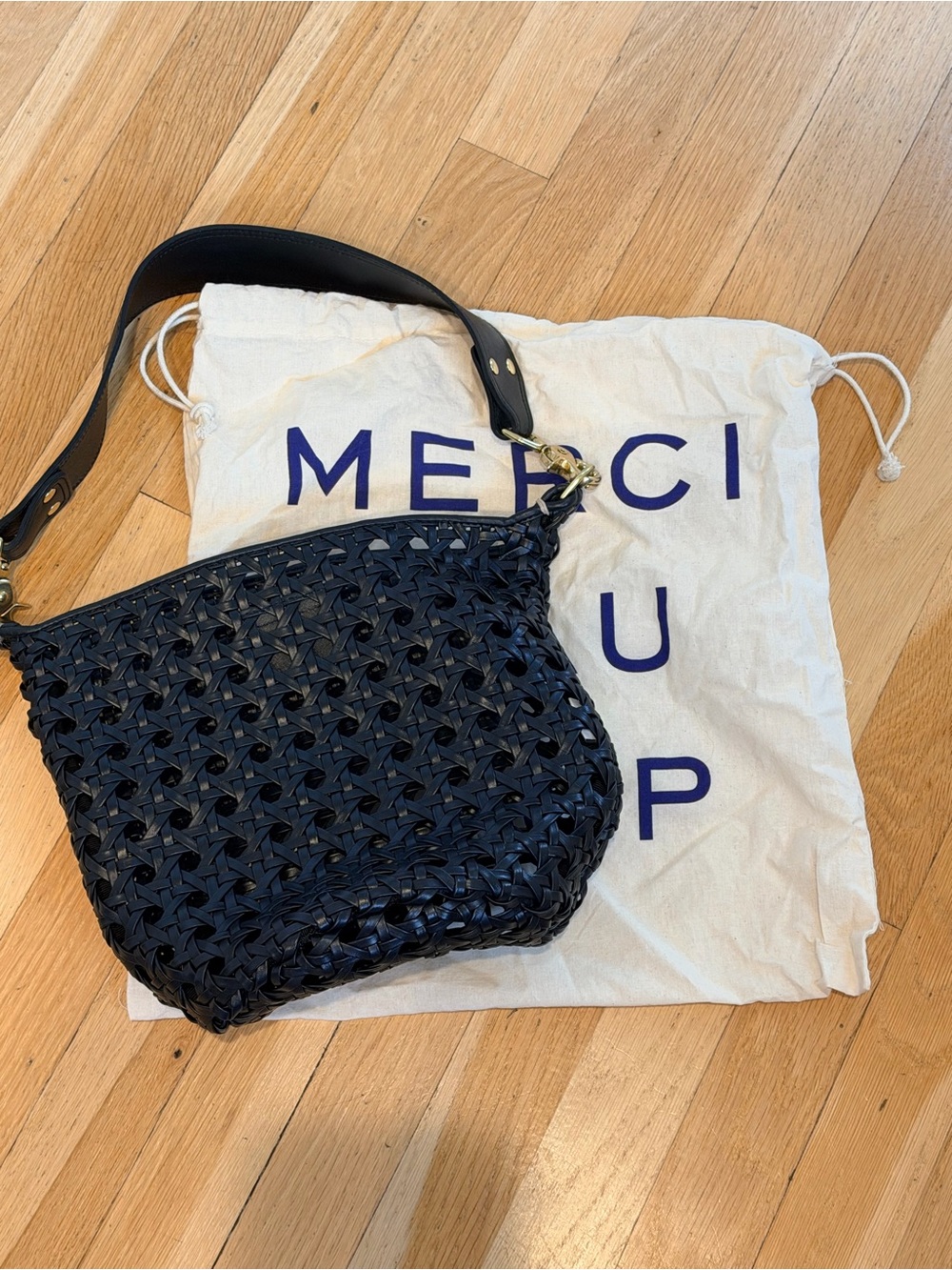 Clare V. Petite Jeanne Black Rattan NWOT